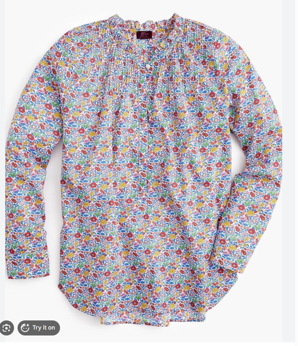 J.Crew Ruffle Classic Popover Shirt in Liberty Favourite Flowers size 12
